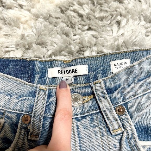 Re/Done 70s Stove Pipe Jeans in Classic Faded Blue sz 24 - Picture 5 of 7